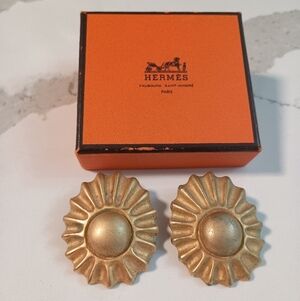 Authentic Hermes Paris Sun Ray Earrings